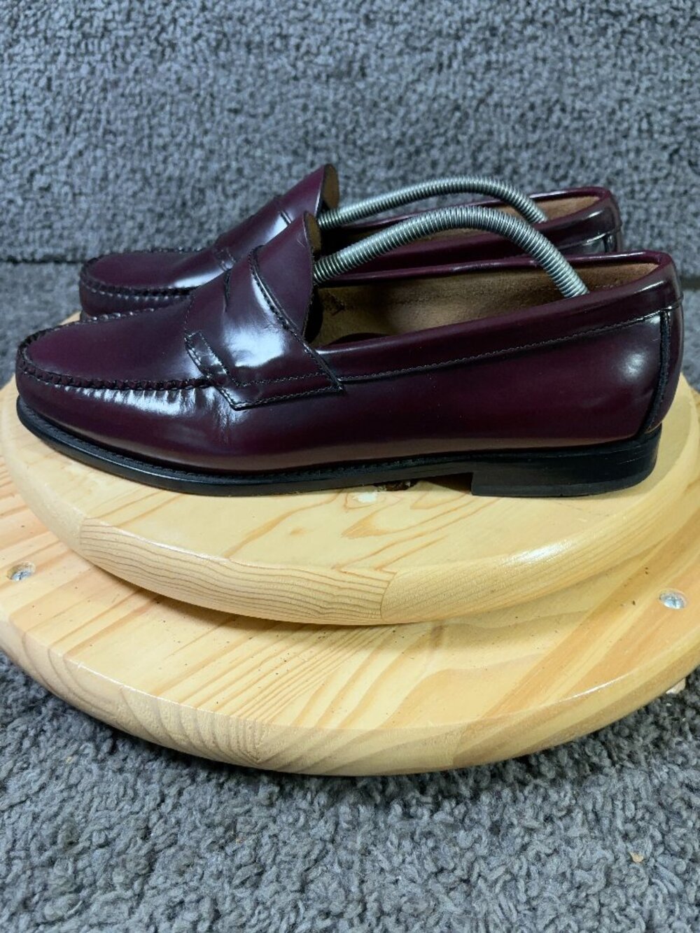 GH Bass Weejuns Loafer Mens Size 11 Extra Wide Leather Burgundy Moc Toe Shoes